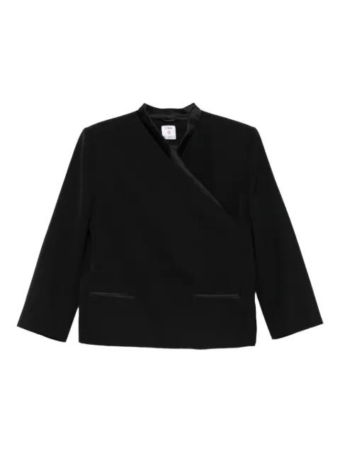 Casablanca satin-trimmed wrap jacket Black WPF25JK387