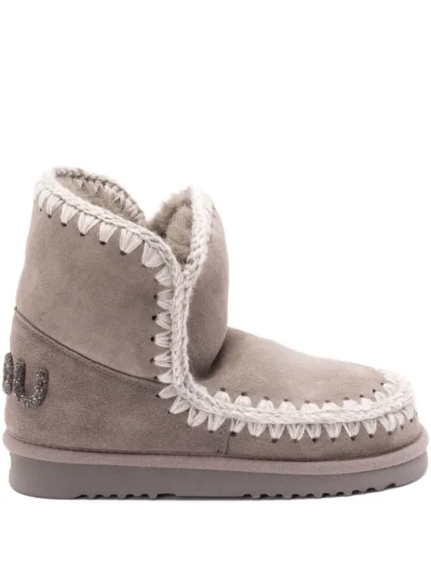 Mou crochet-detail sheepskin boots Grey MUFW101050A