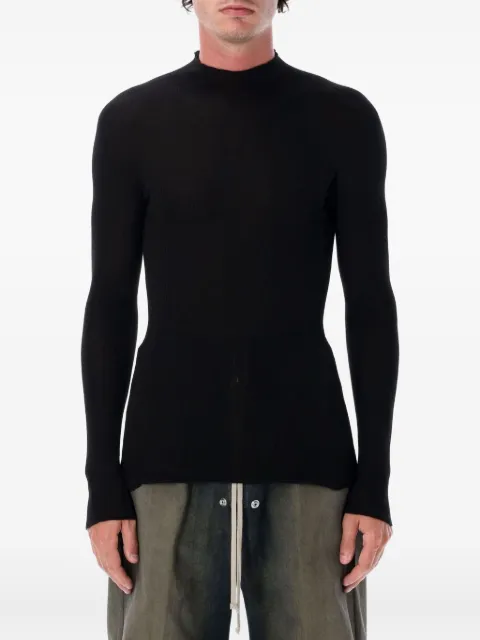 Rick Owens ribbed mock-neck sweater Black RU02E1638RIBM09