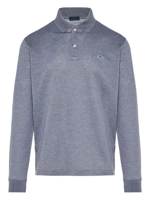 Paul & Shark long-sleeve embroidered polo shirt Grey 99311003