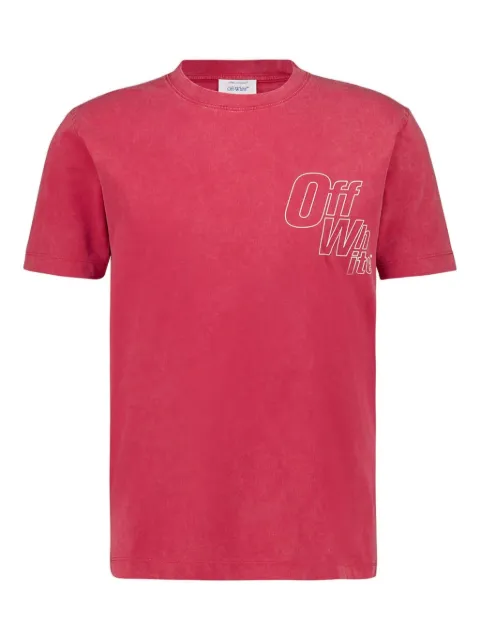 Off-White logo-detail T-shirt Red OMAA027F25JER00D2601