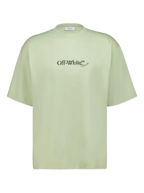 Off-White Scribble logo-print T-shirt Green OMAA120F25JER00C5010