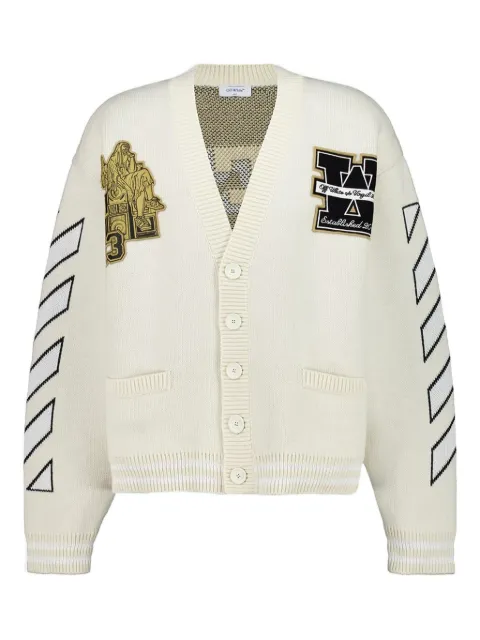Off-White lion-embroidery cardigan Neutrals OMHB019F25KNI0010B10