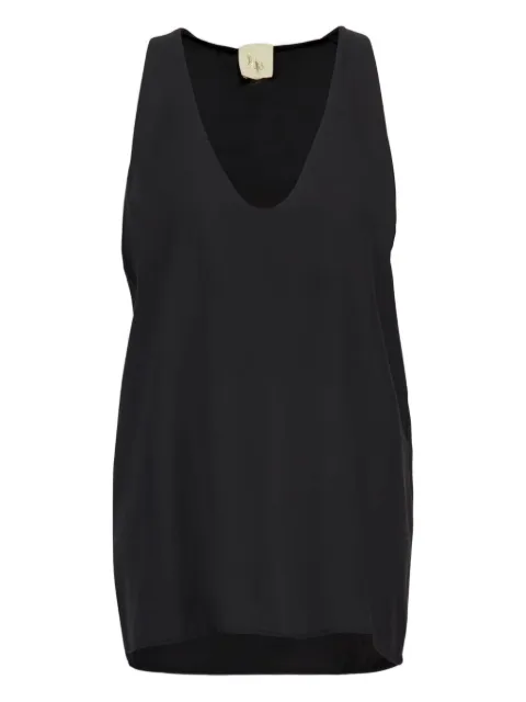 PAULA silk v-neck tank top Black SERENABW