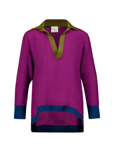 PAULA V-neck long-sleeve blouse Purple DIANE12