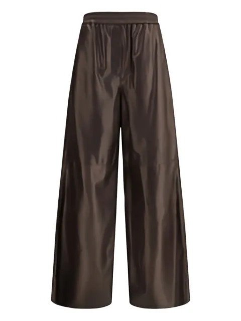 Giorgio Armani elasticated wide-leg trousers Brown GW002051AF19603