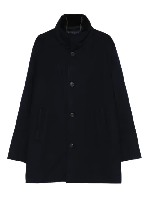 Paul & Shark high-neck fur-trimmed coat Blue 15312418