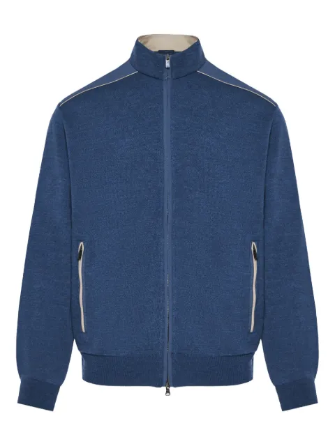 Paul & Shark zip-fastening contrast-panel sweater Blue 15311236