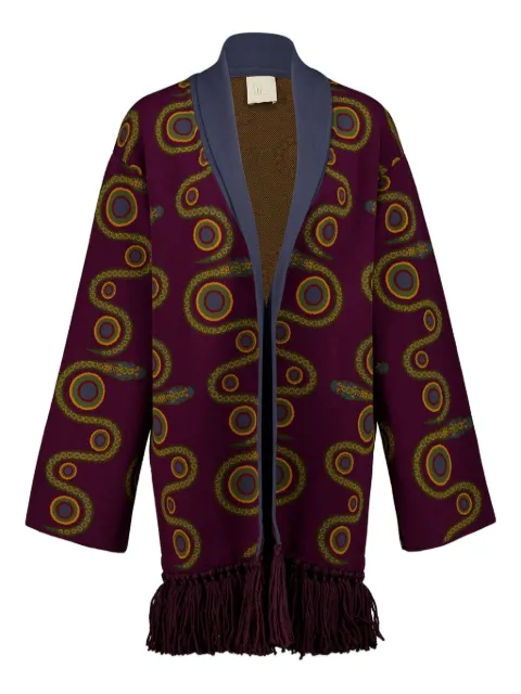 PAULA jacquard fringed cardigan Purple TOADSTOOL3