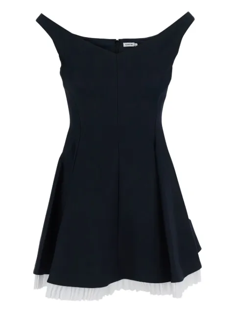 SIMKHAI Dorothie off-shoulder pleated mini dress Black 4251176S