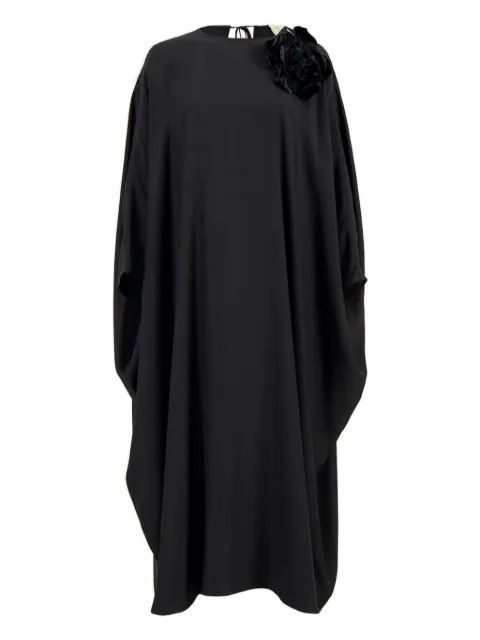PAULA flower-embellished silk maxi dress Black AURIGABW