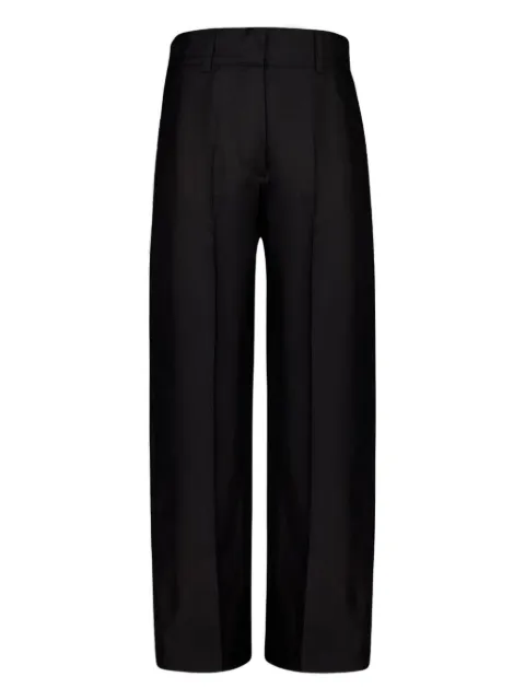 PAULA pleated silk twill trousers Black SONIABW
