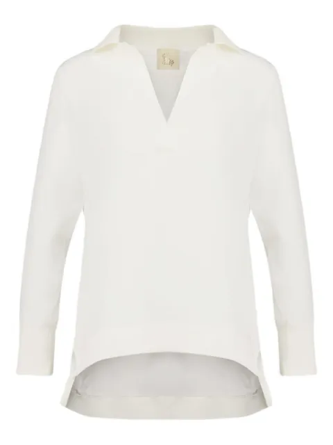 PAULA V-neck long-sleeve top White DIANEBW