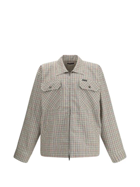 Balenciaga checked zip-up shirt jacket Green 839191TSM20