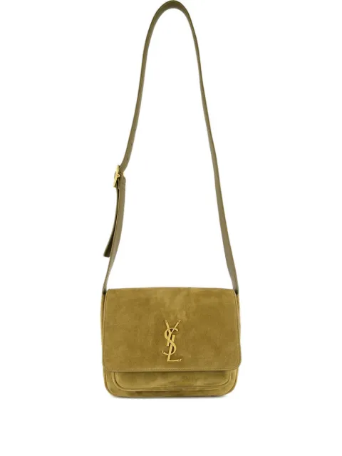 Saint Laurent small Niki suede satchel bag Green 7185561U80W