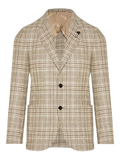 Lardini checked two-button blazer Neutrals CN528AEAAIF65517