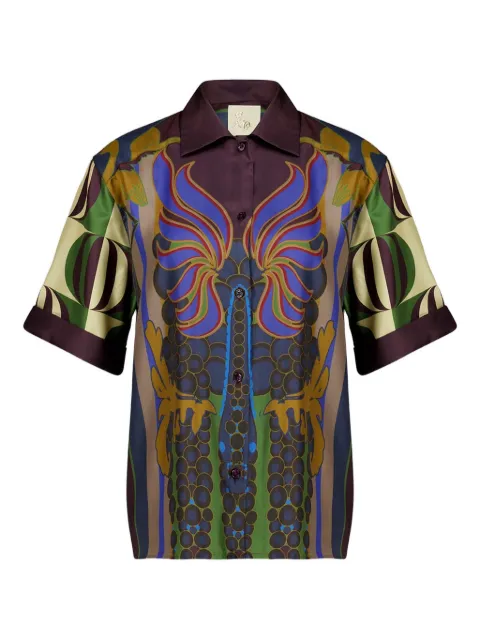 PAULA Mary printed short-sleeve shirt Purple MARY