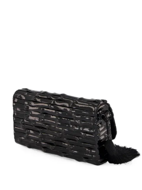 Glorinha Paranaguá Gaya lacquered bamboo clutch bag Black CT473703