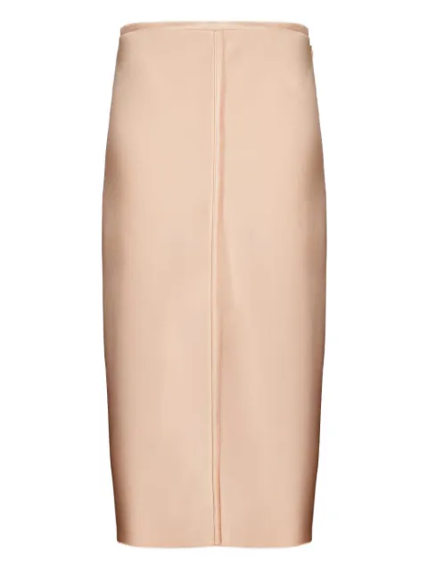 AMI Paris midi satin skirt Pink FSK447PL0037