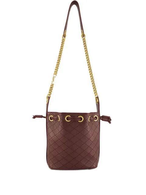 Saint Laurent mini quilted-leather bucket bag Brown 8408861EL07