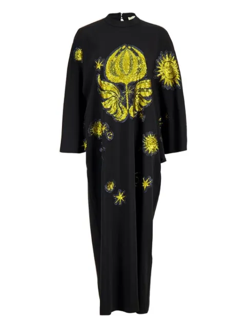 PAULA Areta sequin embroidered dress Black ARETA