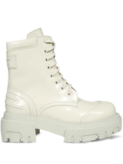 MSGM lace-up platform boots White 3541MDS803568