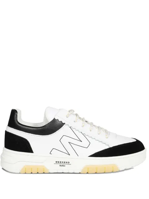 Weekend Max Mara Orlaya leather logo-detail sneakers White 2357611132600