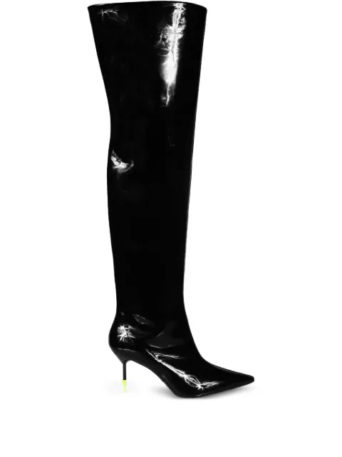 MSGM patent-leather pointed-toe boots Black 3442MDS223912