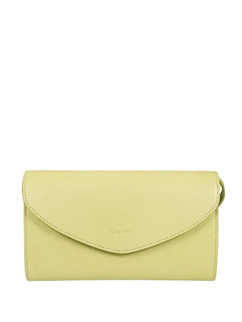 Il Bisonte small flap-fastening leather clutch bag Green BCL039PV0001