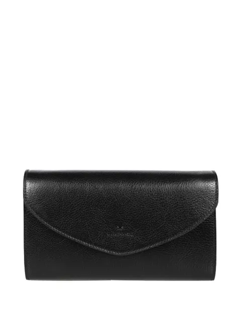 Il Bisonte buttoned-flap leather clutch Black BCL039PV0001