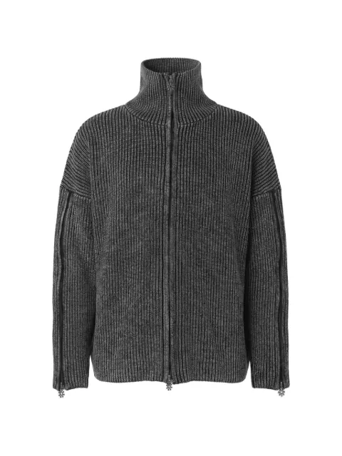 Protémoa triple-zipped cardigan Grey PERMPROTRIPLEZIPCARDIGAN