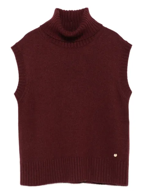 Niu turtleneck sleeveless sweater Red 711W014