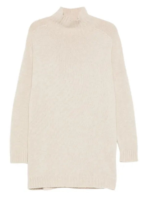 BOMPARD high-neck cashmere mini dress Neutrals MO4170