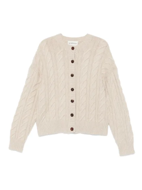 BOMPARD cable-knit crew-neck cardigan Neutrals MO4140