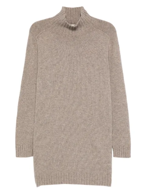 BOMPARD high-neck cashmere mini dress Neutrals MO4170