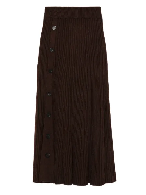 BOMPARD ribbed flared midi skirt Brown MO3172