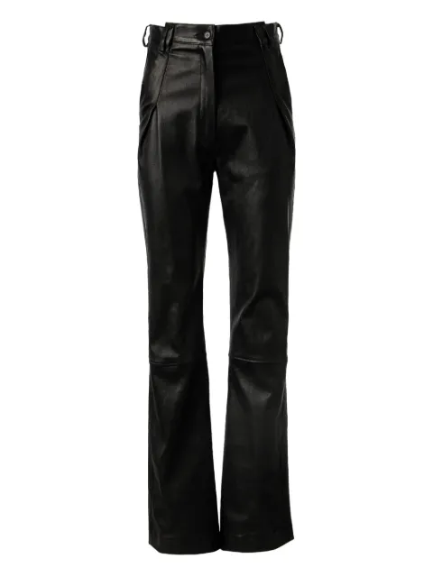 Almaz pleated-leather trousers Black TR0301FW25