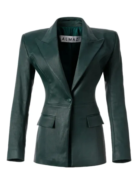 Almaz Framework leather blazer Green BL0401FW25
