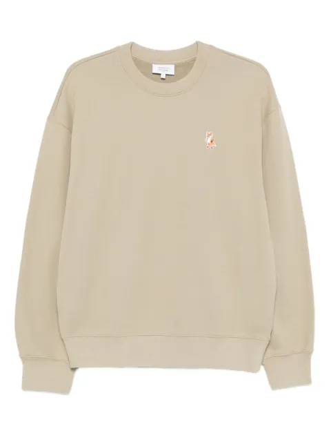 Maison Kitsuné logo-embroidered cotton sweatshirt Neutrals PM00311KM0341