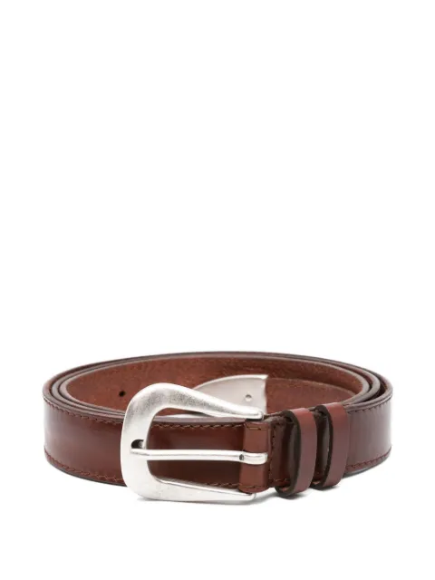 Orciani leather buckle belt Brown U08289