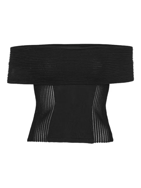ROTATE BIRGER CHRISTENSEN knitted off-shoulder top Black 114726100