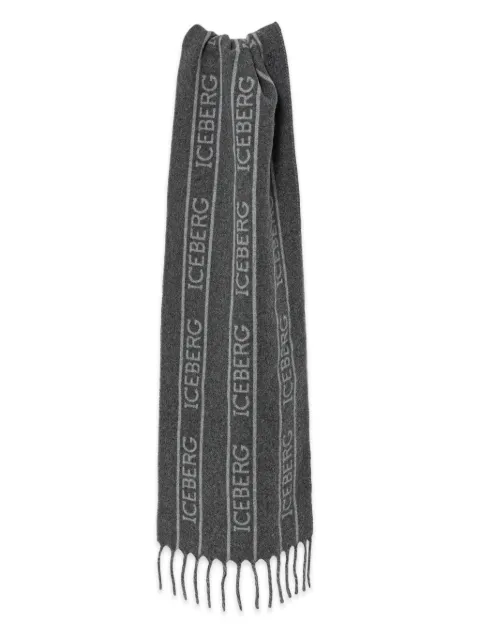 Iceberg lettering fringed scarf Grey 69106948