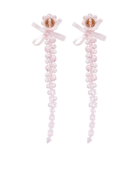 Simone Rocha crystal-beaded bow earrings Pink ERG5470903CRYSTALPALEPINK