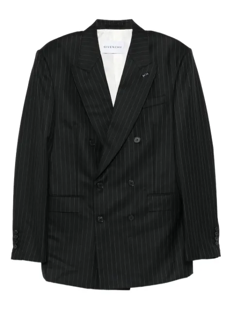 Givenchy stripe-pattern double-breasted blazer Black BM30JH163V