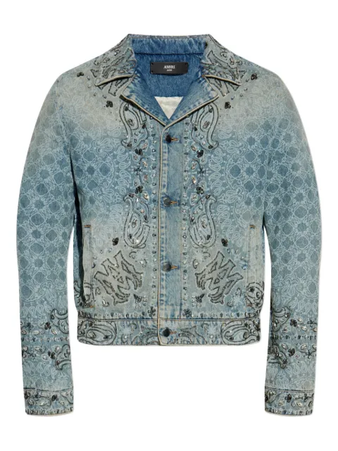 AMIRI embellished paisley jacket Blue AMDNJT1009