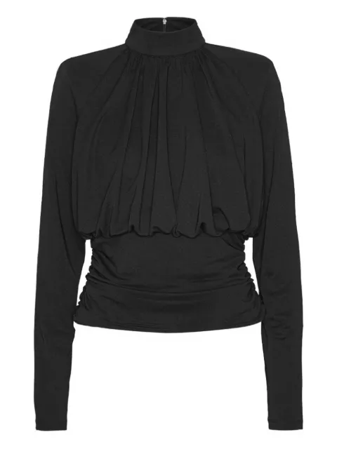 ROTATE BIRGER CHRISTENSEN ruched high-neck top Black 114720100