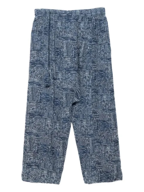 Maharishi cotton-wool blend textured trousers Blue 6201