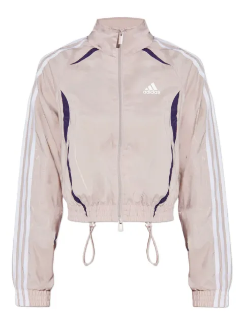 adidas three-stripe cropped track jacket Pink KE9787