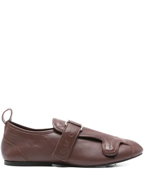 Plan C buckle-strap leather sneakers Brown MOCSD03G01LV068