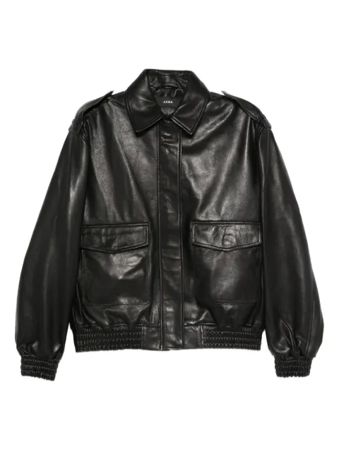 Arma leather bomber jacket Black ASTRAVEGETAL